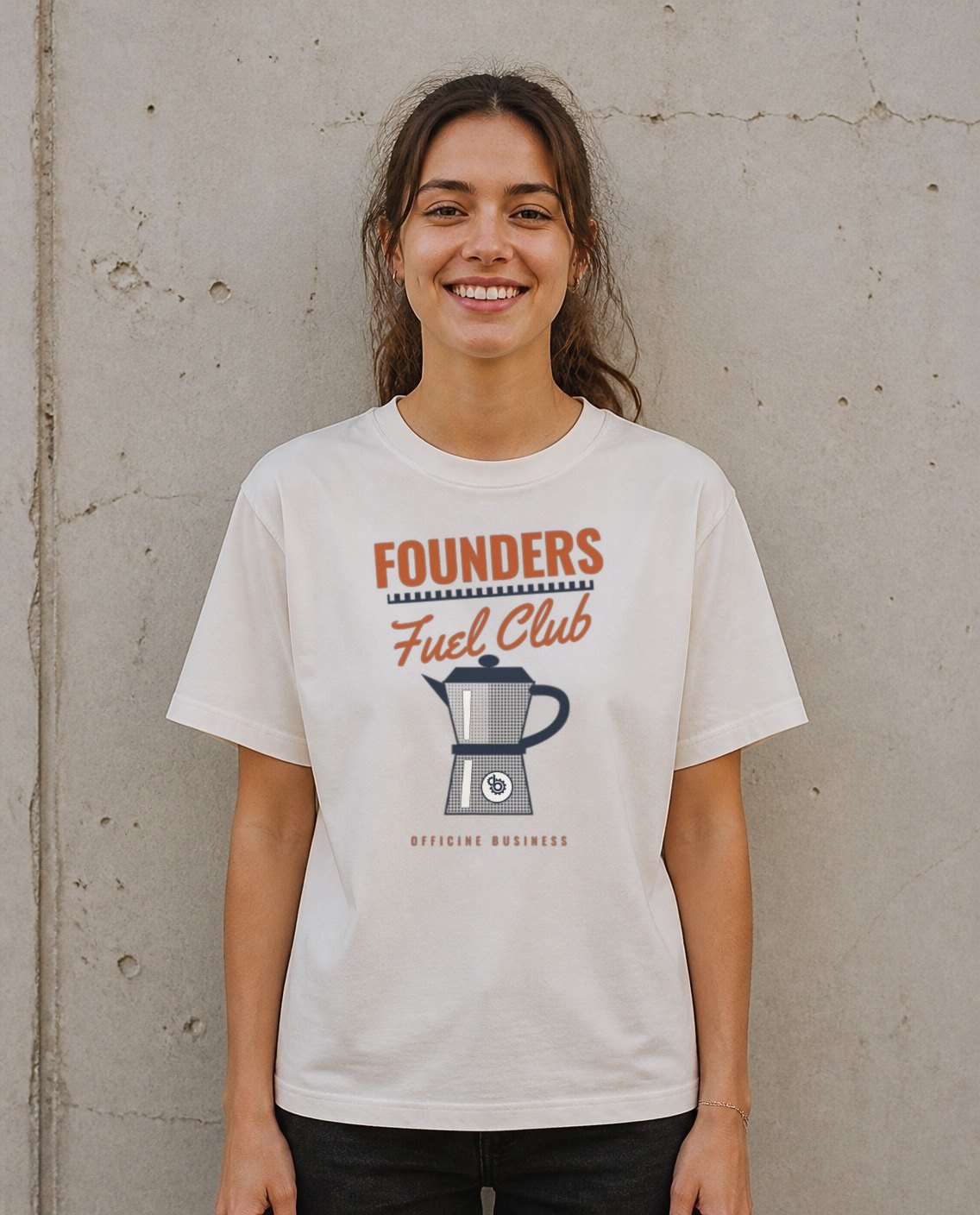 T-shirt bianca Founders Fuel Club Made in Officina